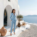 Tailleur bleu azur