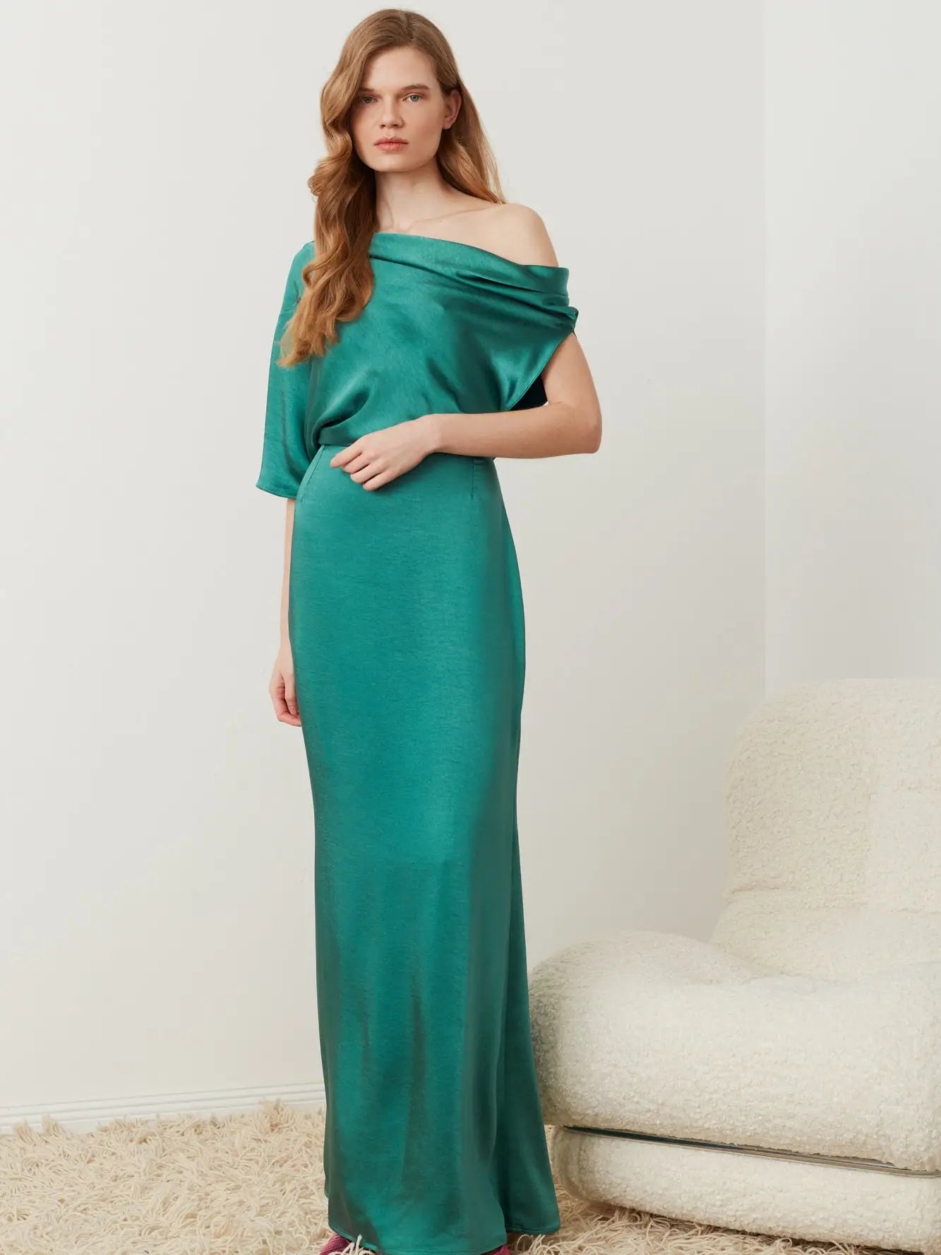Robe Athena vert émeraude